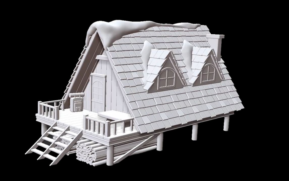 活动  3dmax场景 雪中小屋> 模型基础讲解,场景模型建模思路