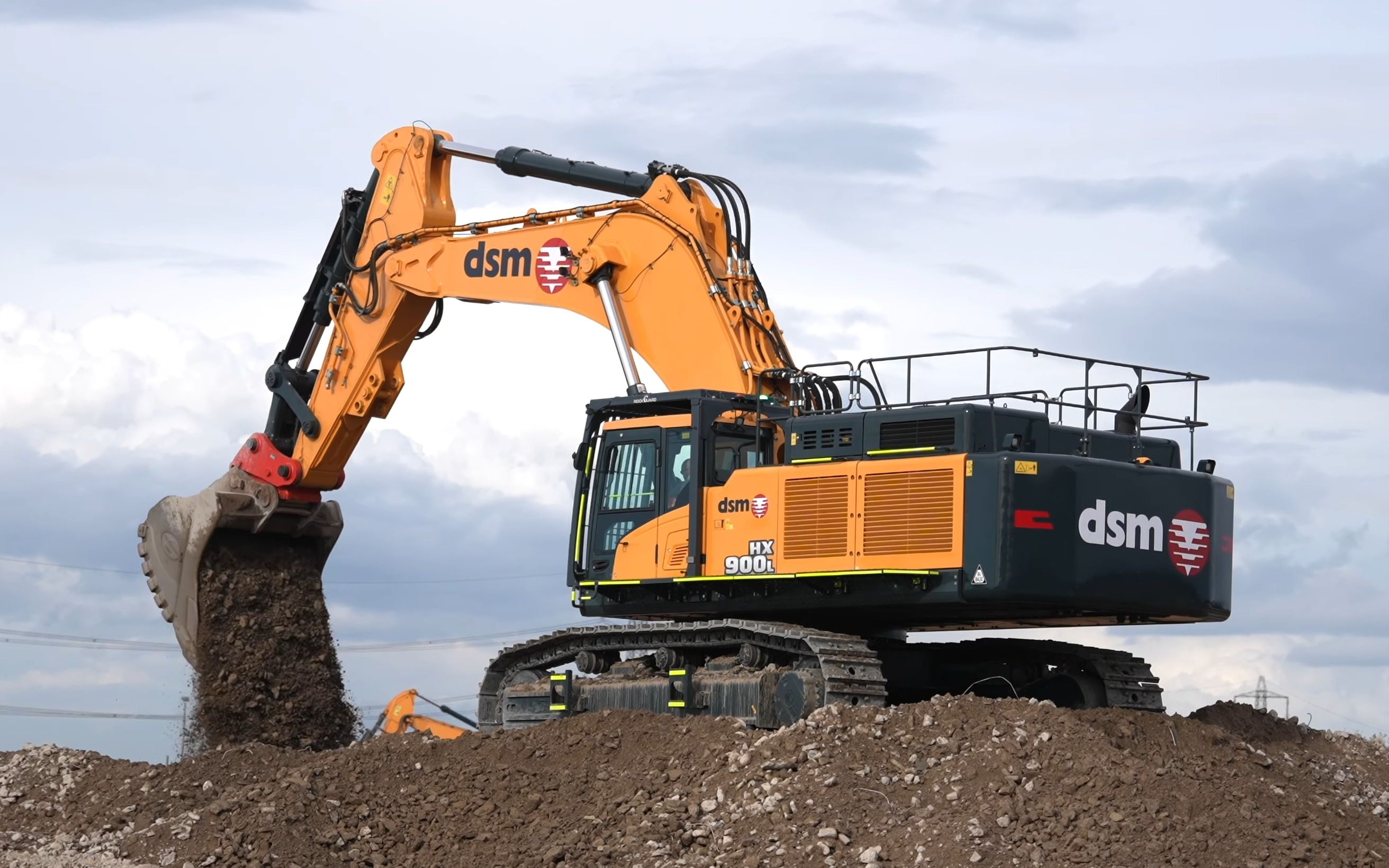 现代hx900l挖掘机施工作业4k