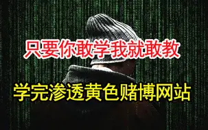 Télécharger la video: 【判刑率99%】只要你敢学我就敢教，学完渗透黄色赌博网站，暗网黑客技术，从入门到入狱！零基础学习网络安全渗透测试技术