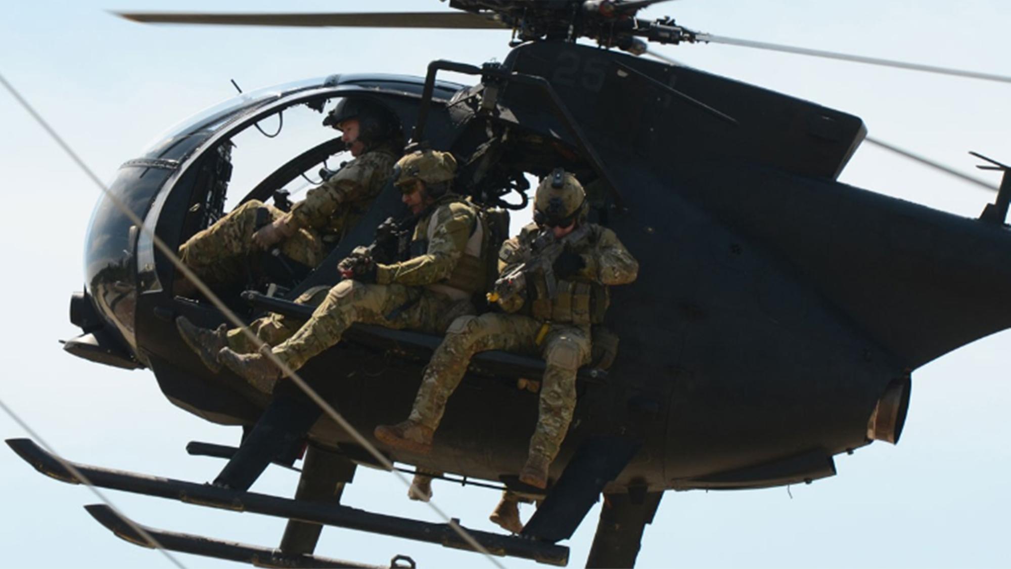 三角洲特种部队座驾,ah-6小鸟直升机.#武装直升机