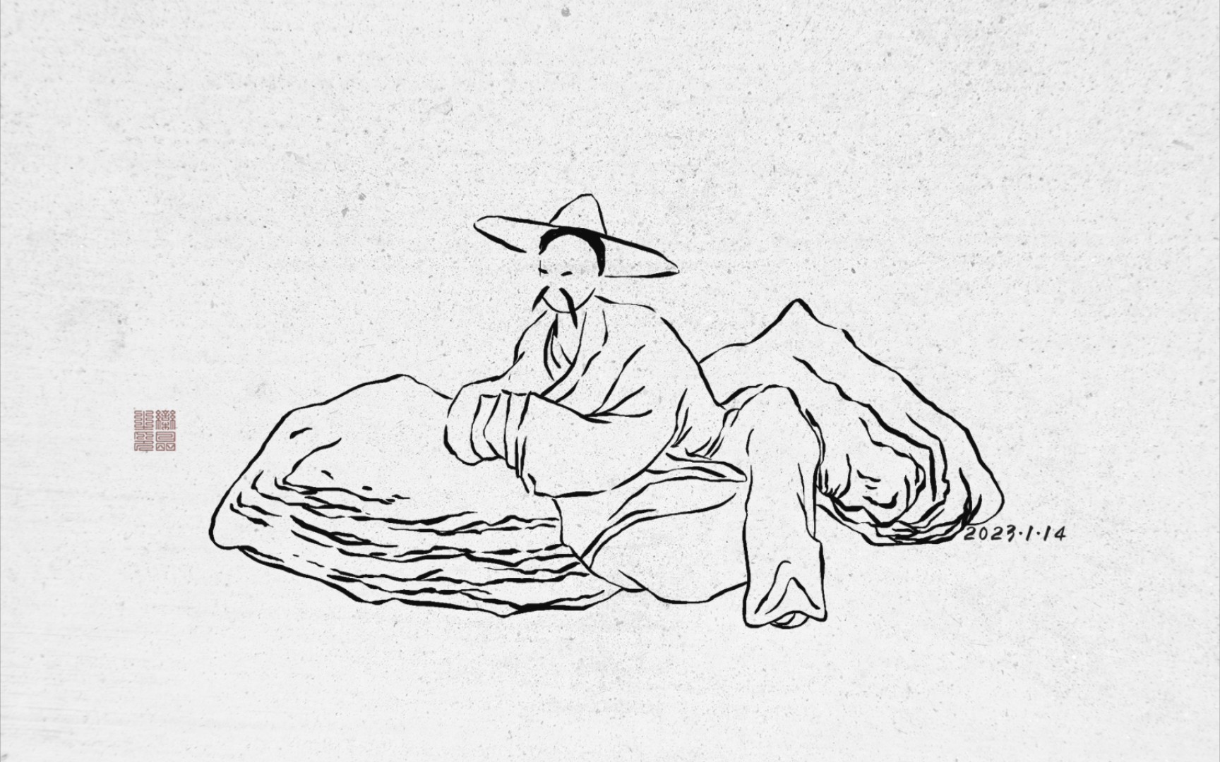 【板绘】临摹芥子园 人物点景