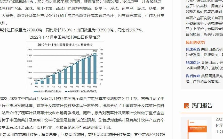 中国蔬菜汁及蔬菜汁饮料市场深度调查与市场需求预测报告哔哩哔哩bilibili