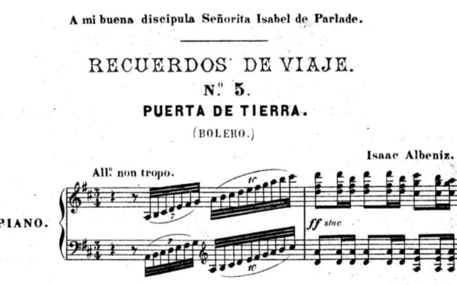 阿尔贝尼斯:旅行回忆, Op.71  6. 火地岛的普埃尔它 (Puerta de tierra: Bolero Alicia de Larrocha)哔哩哔哩bilibili