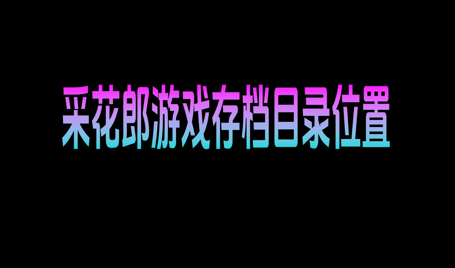 [图]采花郎游戏存档目录位置