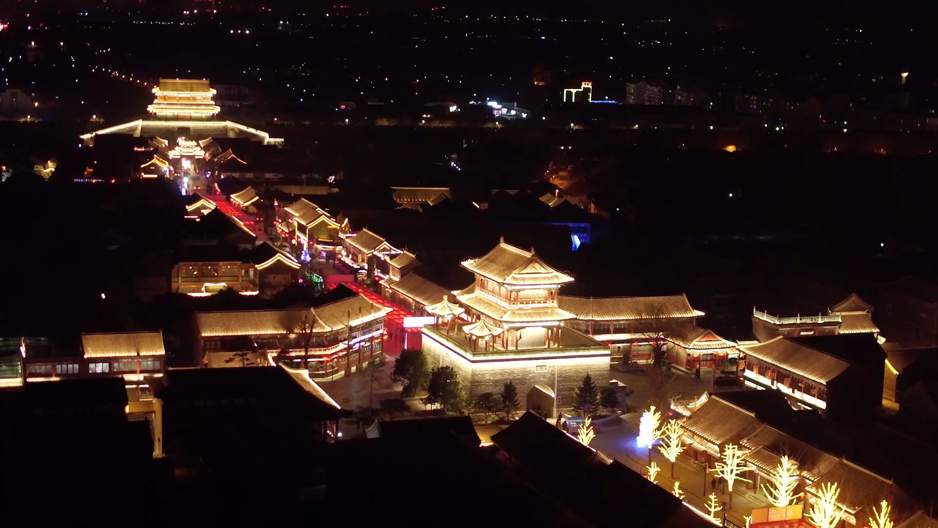 航拍 古城山海关夜景_哔哩哔哩_bilibili