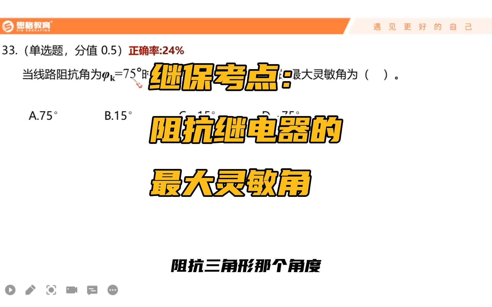 国家电网考试高频错题讲解2,国家电网考试继电保护考点:阻抗继电器的最大灵敏角.哔哩哔哩bilibili