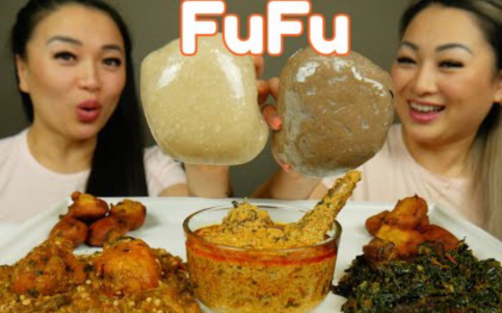 78非洲美食fufu炸土豆 菠菜 瓜子汤鱼 秋葵炸鸡_哔哩哔哩 (゜-゜)つ