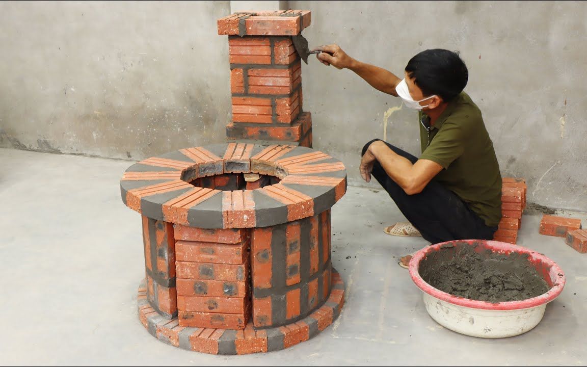 农村用砖砌炉子图片