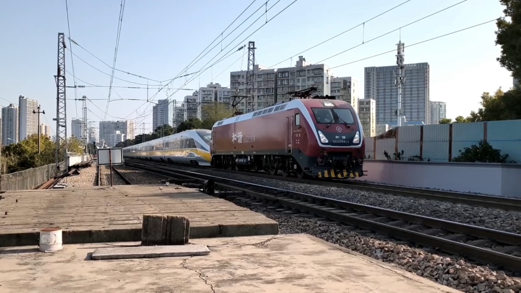 [无火回送]hxd1d-0614牵引00112次回送cr400bf-j-0001