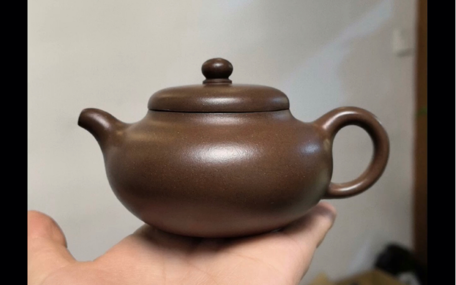 赏茶器,扁柿紫砂壶