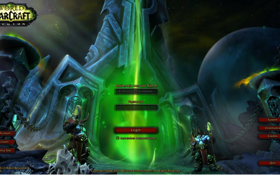 魔兽世界 7.0 军团再临 新的登录界面&amp;登录音乐