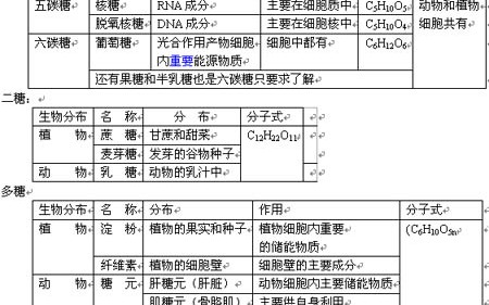 [高中生物必修一]糖类基本知识点及部分考点总结哔哩哔哩bilibili