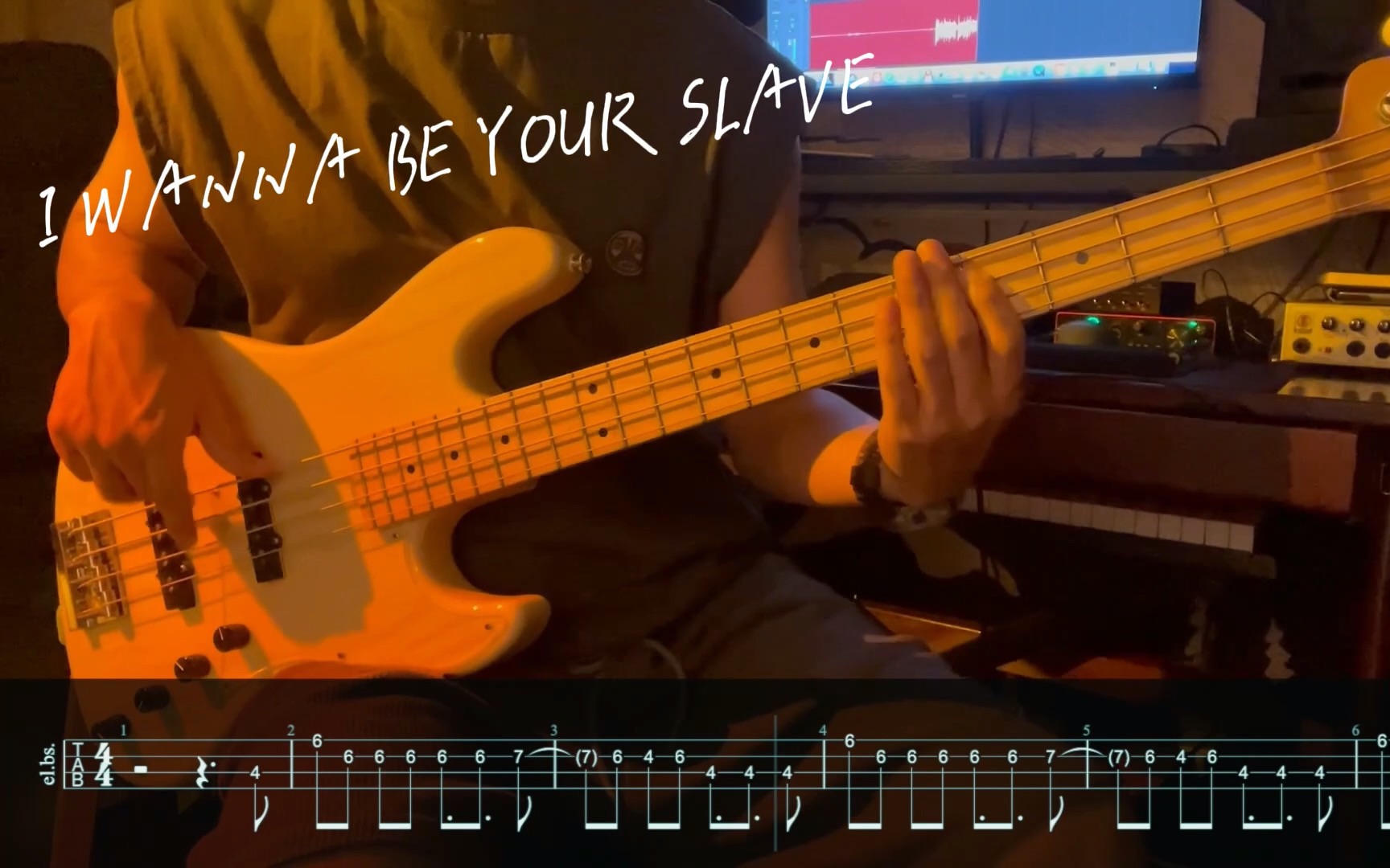 [图]I WANNA BE YOUR SLAVE 贝斯演奏 BASS动态谱 COVER