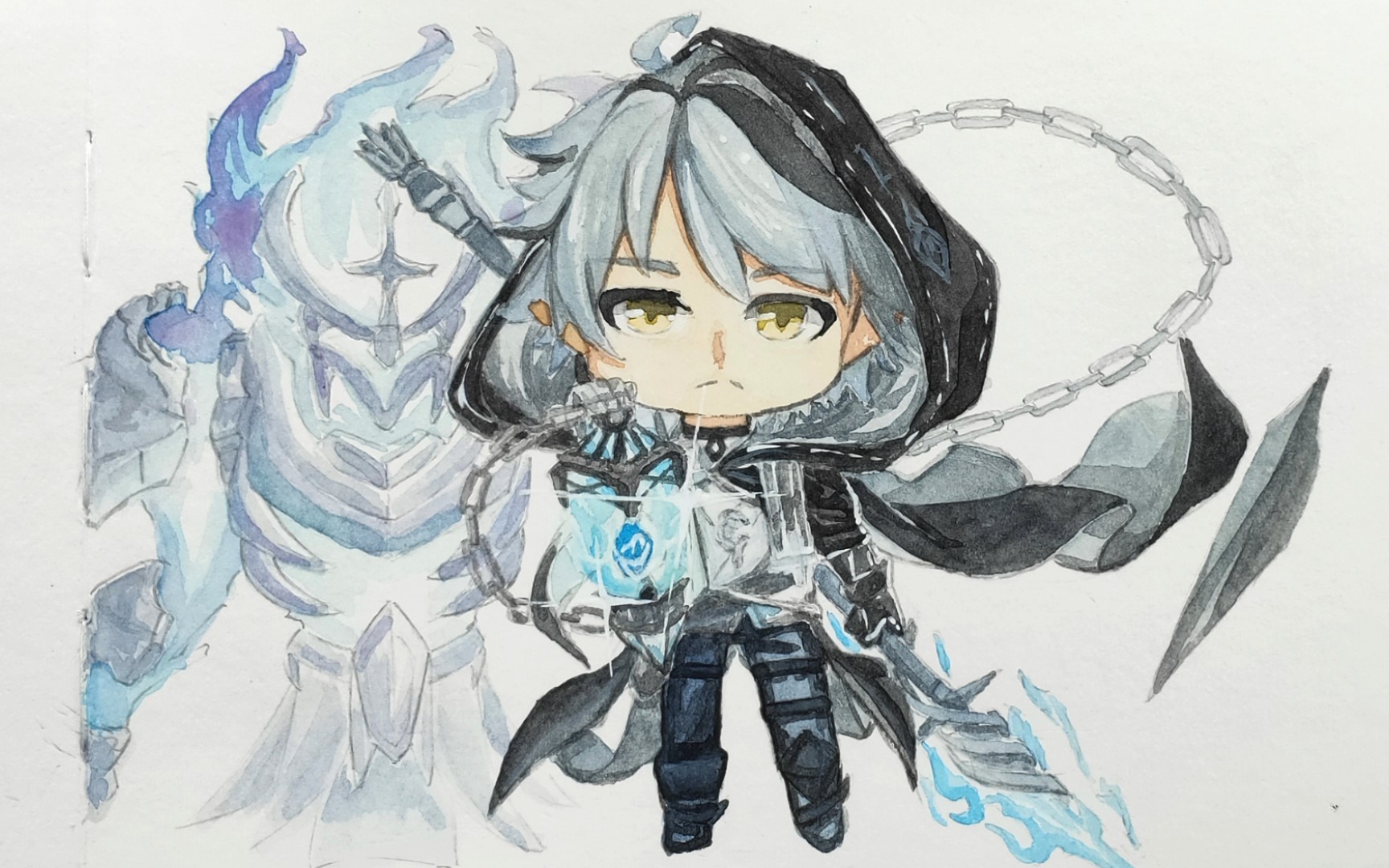 奥拉星q·水彩手绘74长夜将明·无冕之王