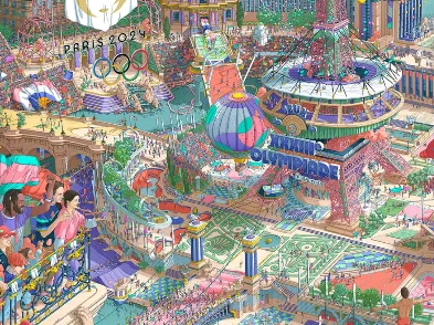 巴黎奥运会插画.