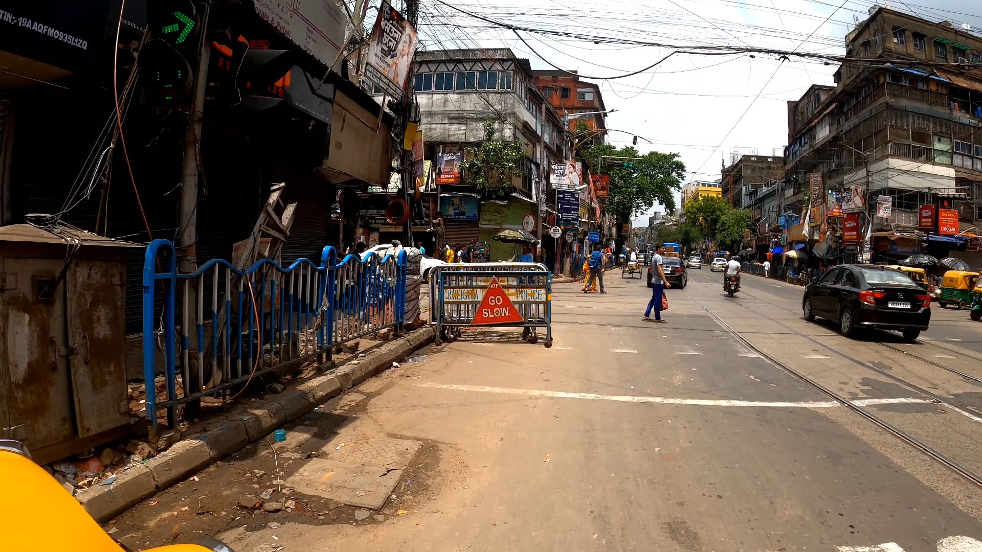 【4k】印度一线城市加尔各答街头边走边拍,parikshit路附近,本地商务