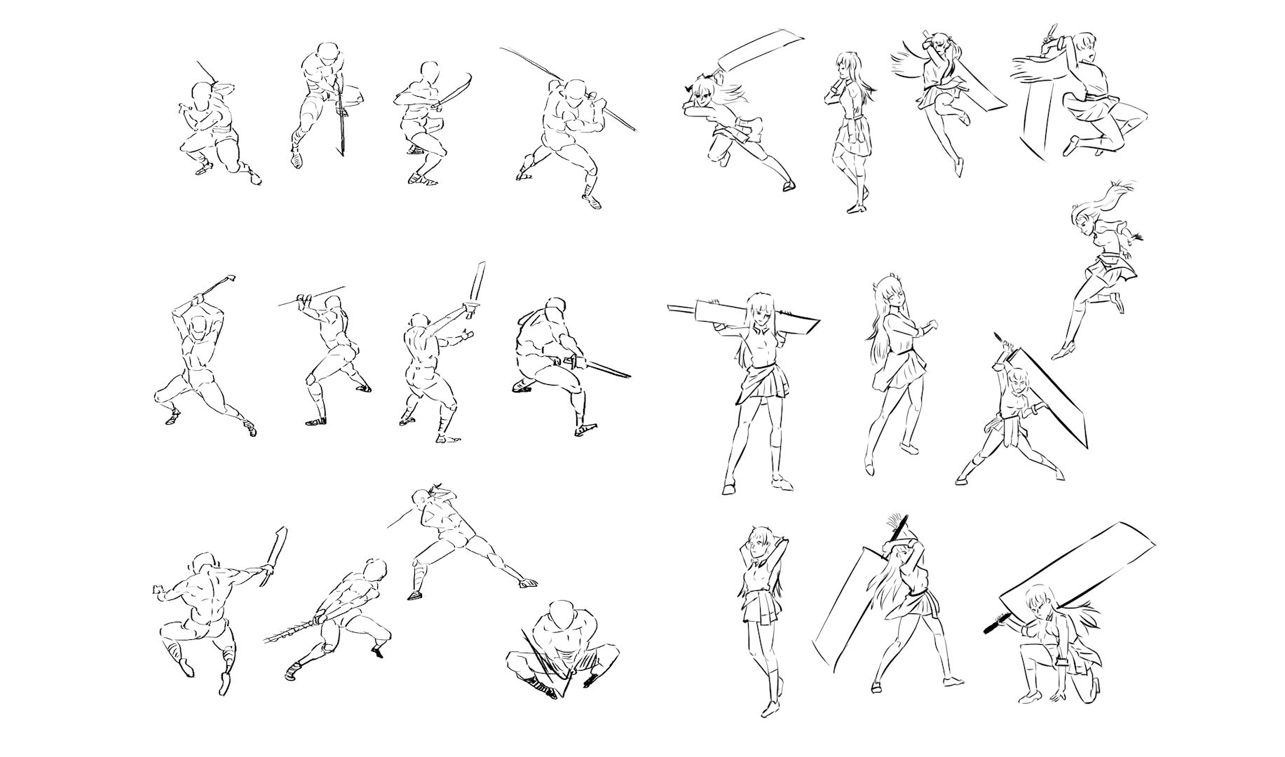 【绘画造型】一些速写/思路和过程