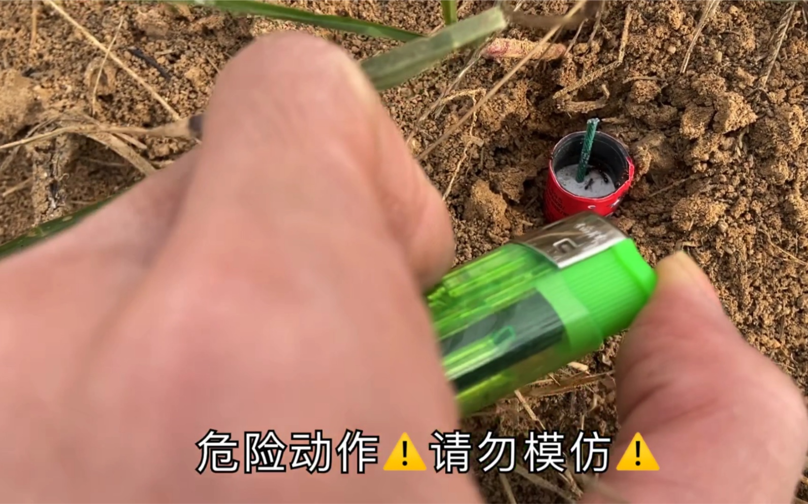 小东户外发现毒蚂蚁窝用炮仗炸再用火烧蚂蚁你太坏了