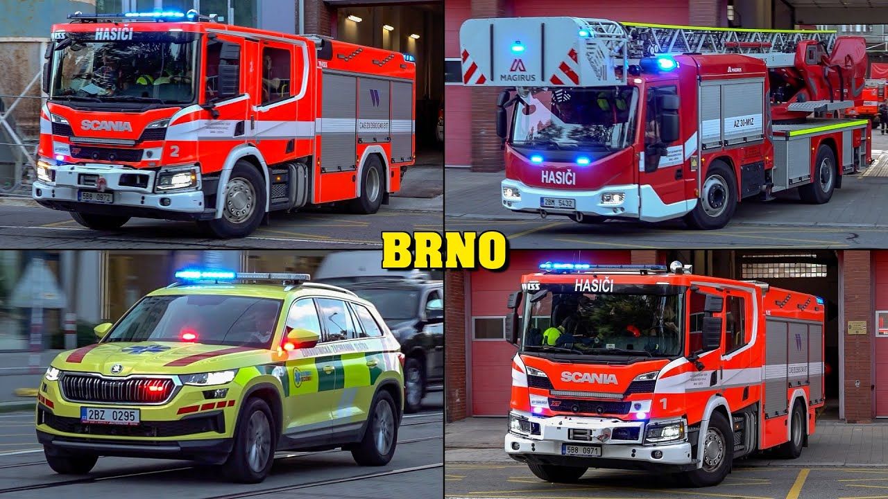 【应急车辆街拍】捷克布尔诺消防与急救车辆出警街拍