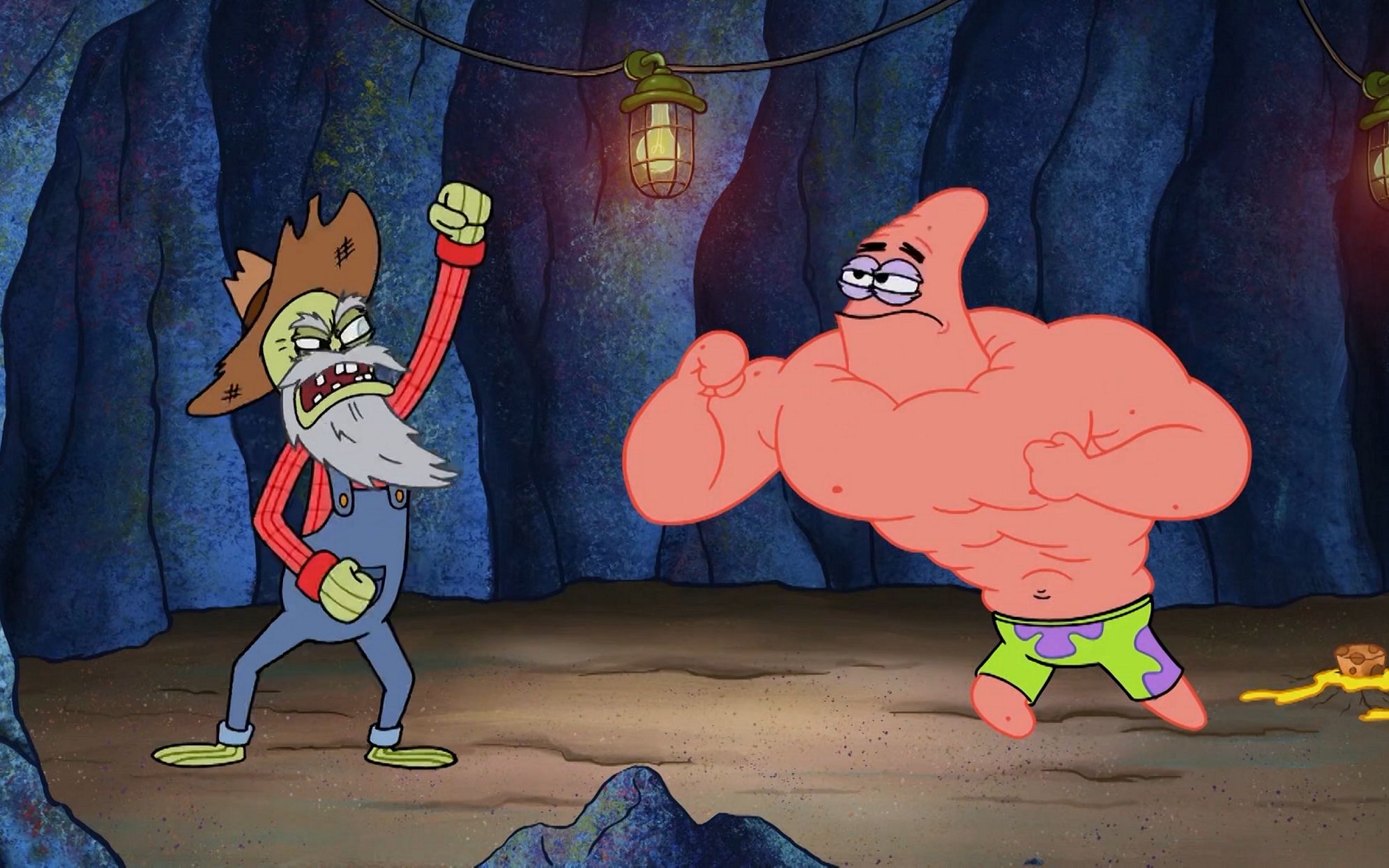 有人欺负章鱼哥,派大星化身肌肉猛男挺身而出,真是太帅了!