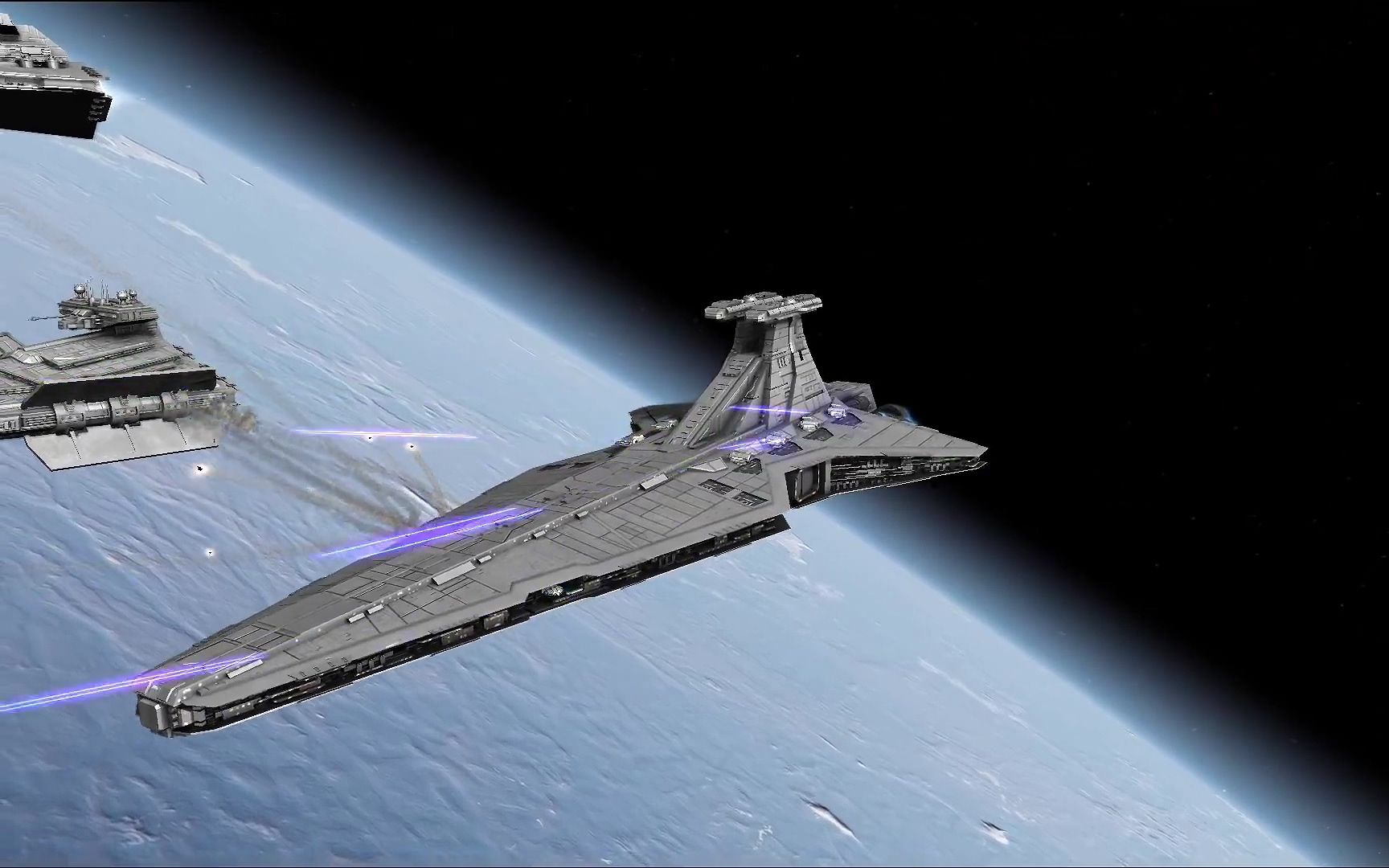 星球大战 帝国战争 银河内战 ord mantell太空战役,猎兵级歼星舰开火