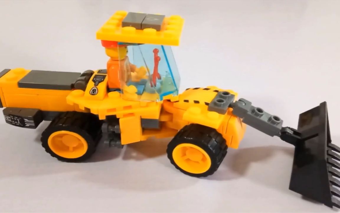 玩具动画屋:开智乐高类积木变形工程的建设者(铁腕)拼装装载机 66