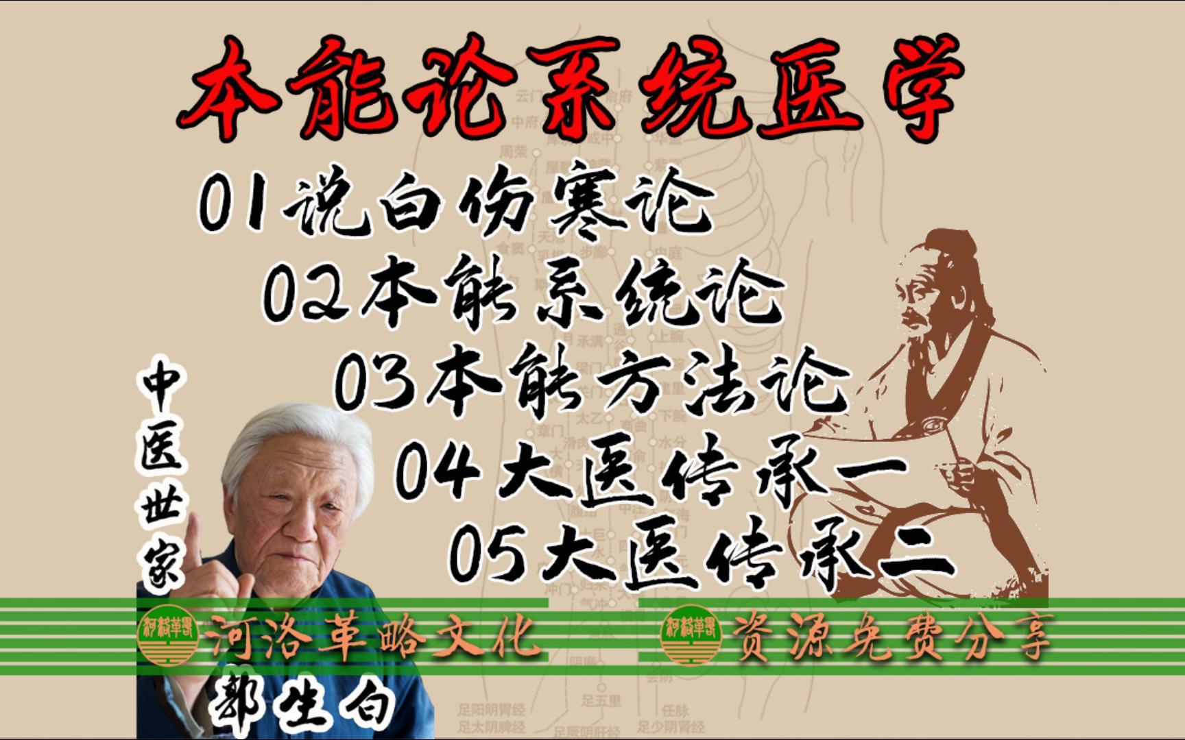 名老中医郭生白【生命本能论医学大合集】字幕版全集完整版 小白零基础自学中医抗癌自救 1说白伤寒论 2本能系统论 3本能方法论 4大医传承 第一阶段 5大...