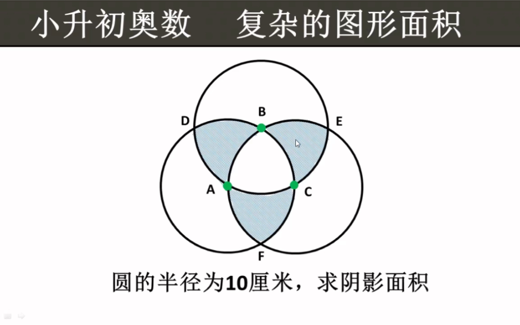 小升初奥数:圆的半径是10厘米,求阴影部分面积哔哩哔哩bilibili