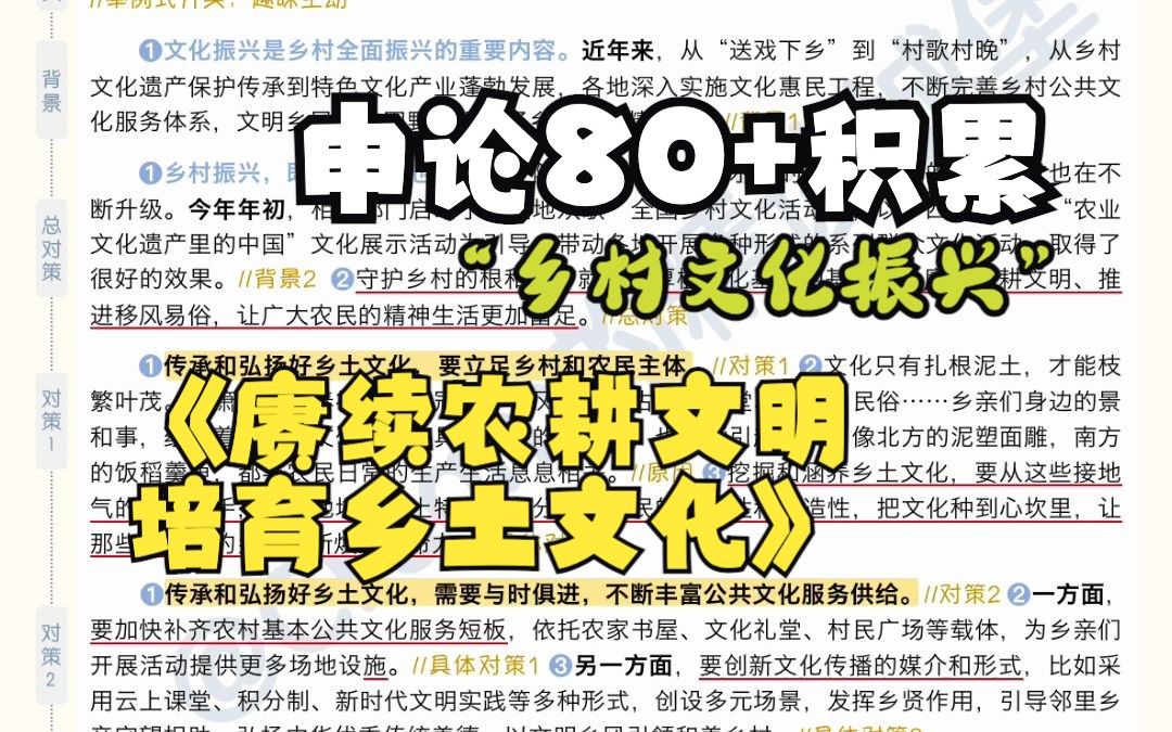 日报精读|申论80+积累|这篇“乡村文化振兴”必看~赓续农耕文明,培育乡土文化哔哩哔哩bilibili