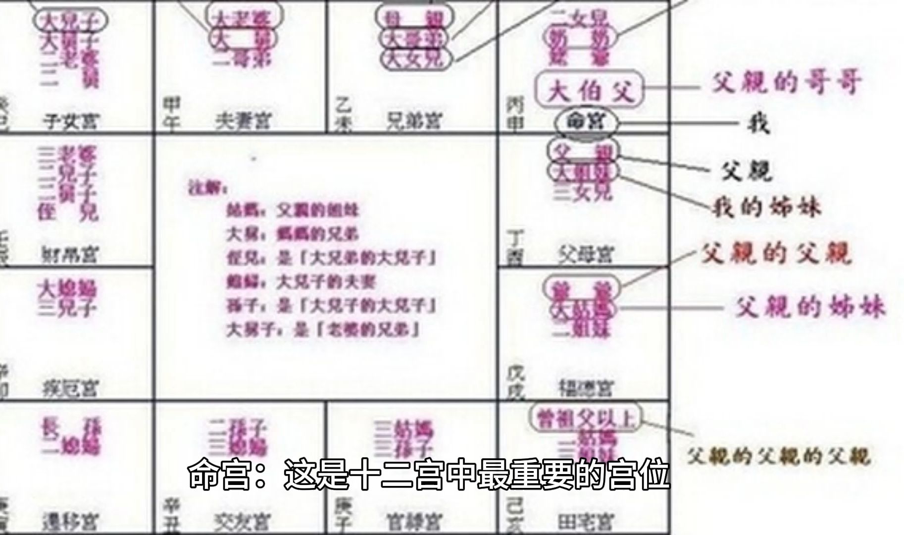 紫微斗数十二宫位图图片