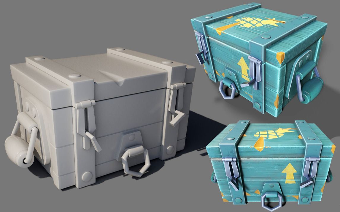 【3dmax游戏道具建模】简单上手工具箱模型制作教程,新手入门零基础