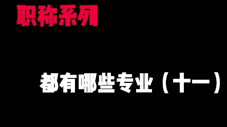 职称系列都有哪些专业(十一)哔哩哔哩bilibili