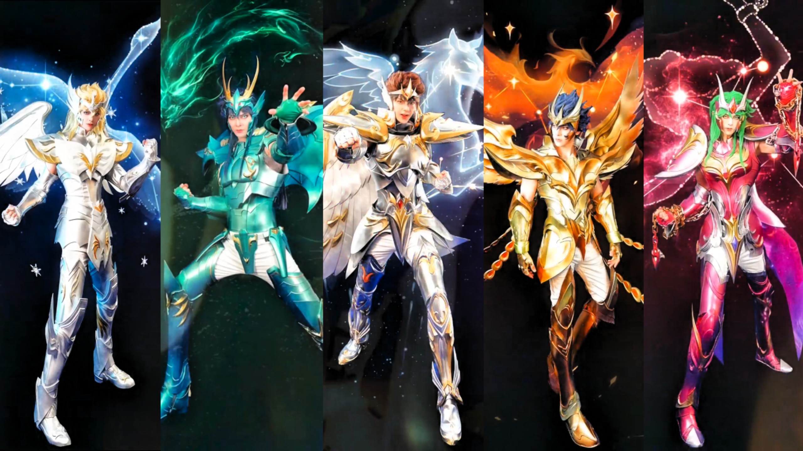 汪东城一人cos圣斗士五小强 燃烧吧!小宇宙
