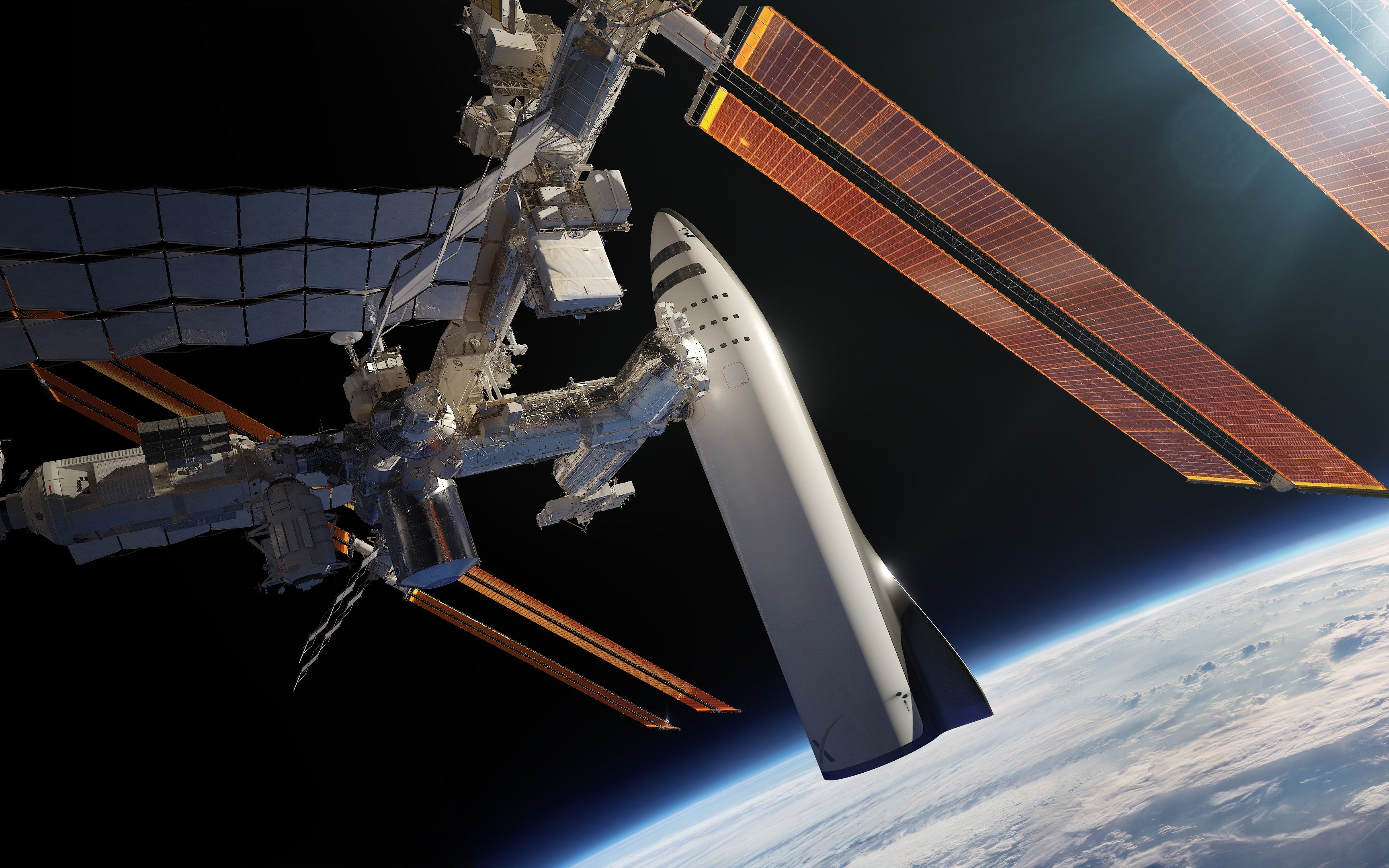 spacex公司的bfr火箭对接国际空间站