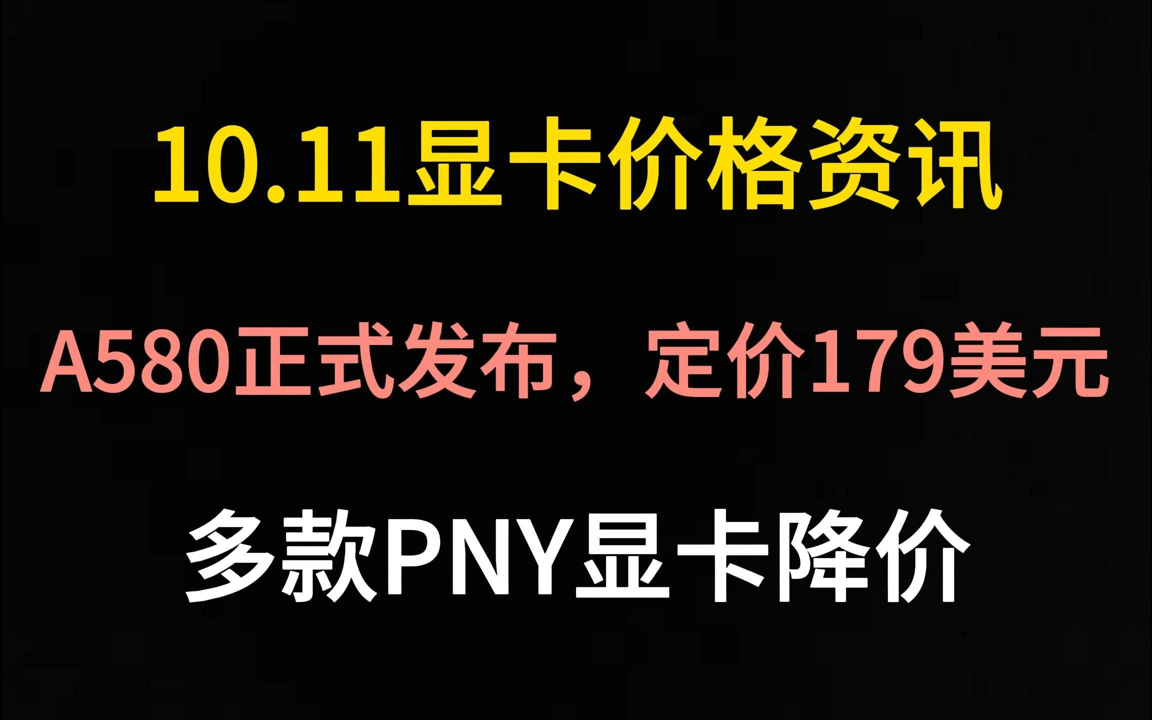 10.11显卡价格(英特尔A580发布,定价179 美元/多款PNY显卡降价)哔哩哔哩bilibili