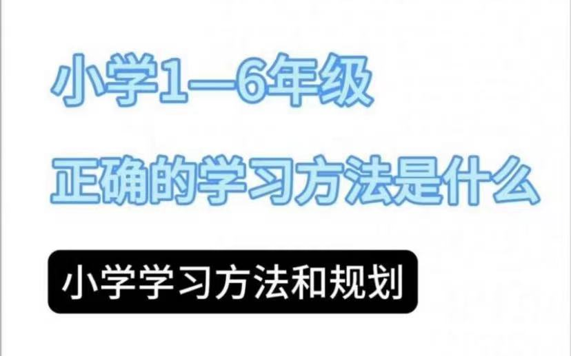 小学学习方法16年级【13讲 视频】小学16年级正确的学习方法是什么小学学习方法和规划哔哩哔哩bilibili