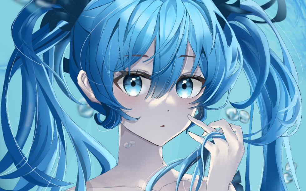 初音未來深海少女指繪過程