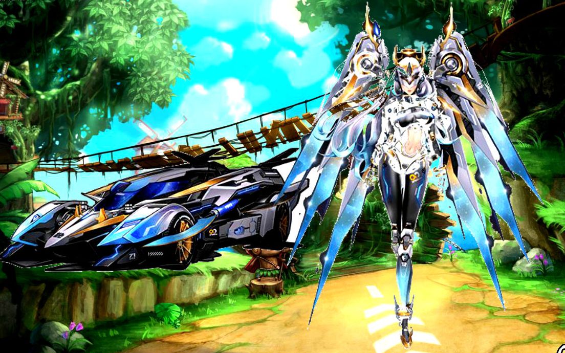 qq飞车首辆最美人型女神t2纪元女神,不仅可以玩还能骑