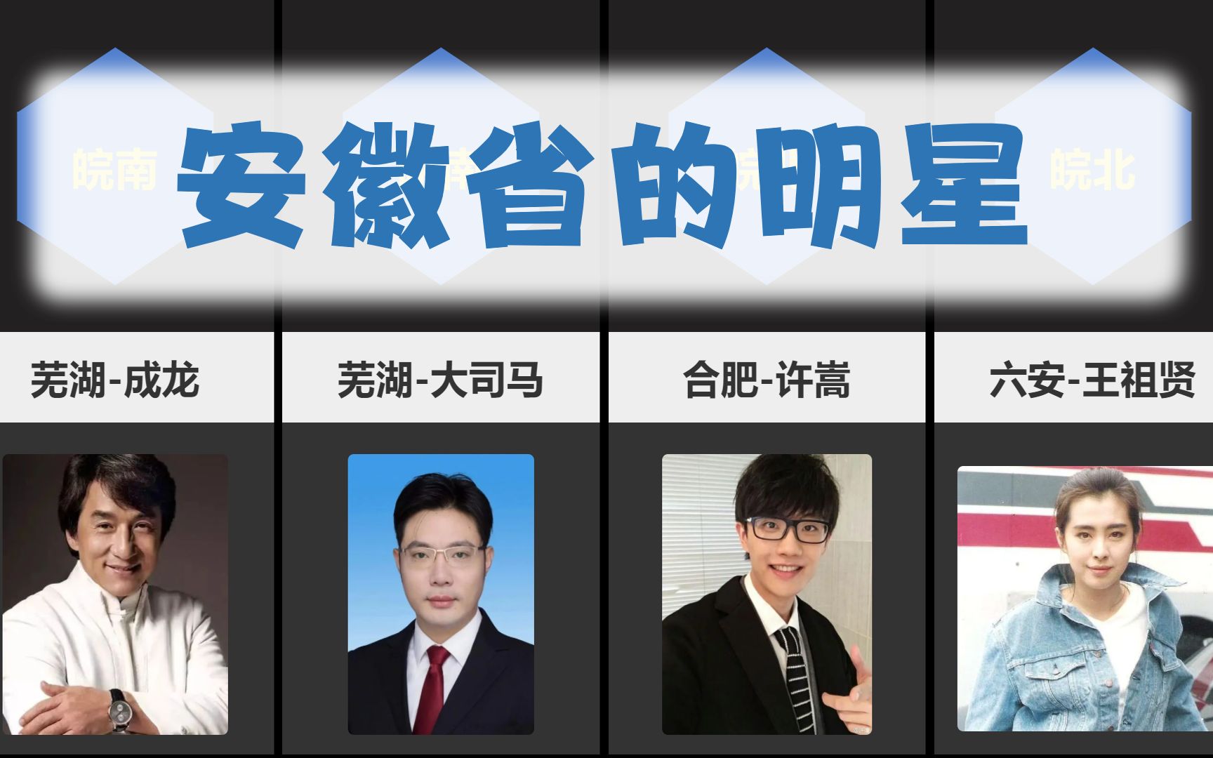 安徽省的明星,政协委员芜湖大司马、许嵩、成龙、王祖贤!哔哩哔哩bilibili