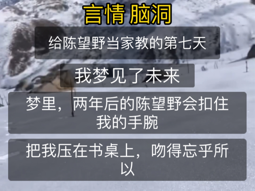 给陈望野当家教的第七天,我梦见了未来.梦里,两年后的陈望野会扣住我的手腕.把我压在书桌上,吻得忘乎所以.哔哩哔哩bilibili