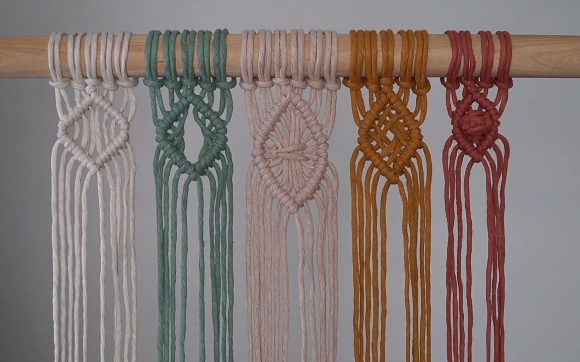 编绳基础 | 10种macrame基础结菱形图案花样编织教程