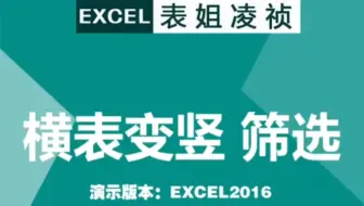 Excel第28集，横表变竖  筛选