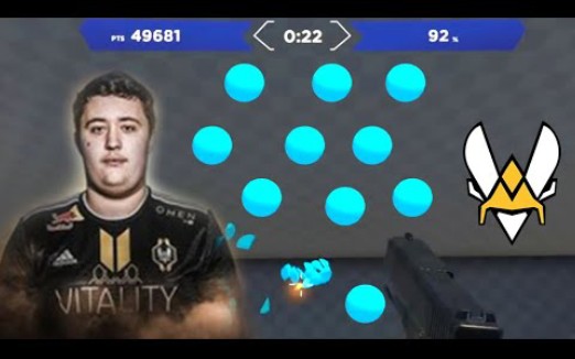 csgo职业选手zywoo日常aimlab练枪