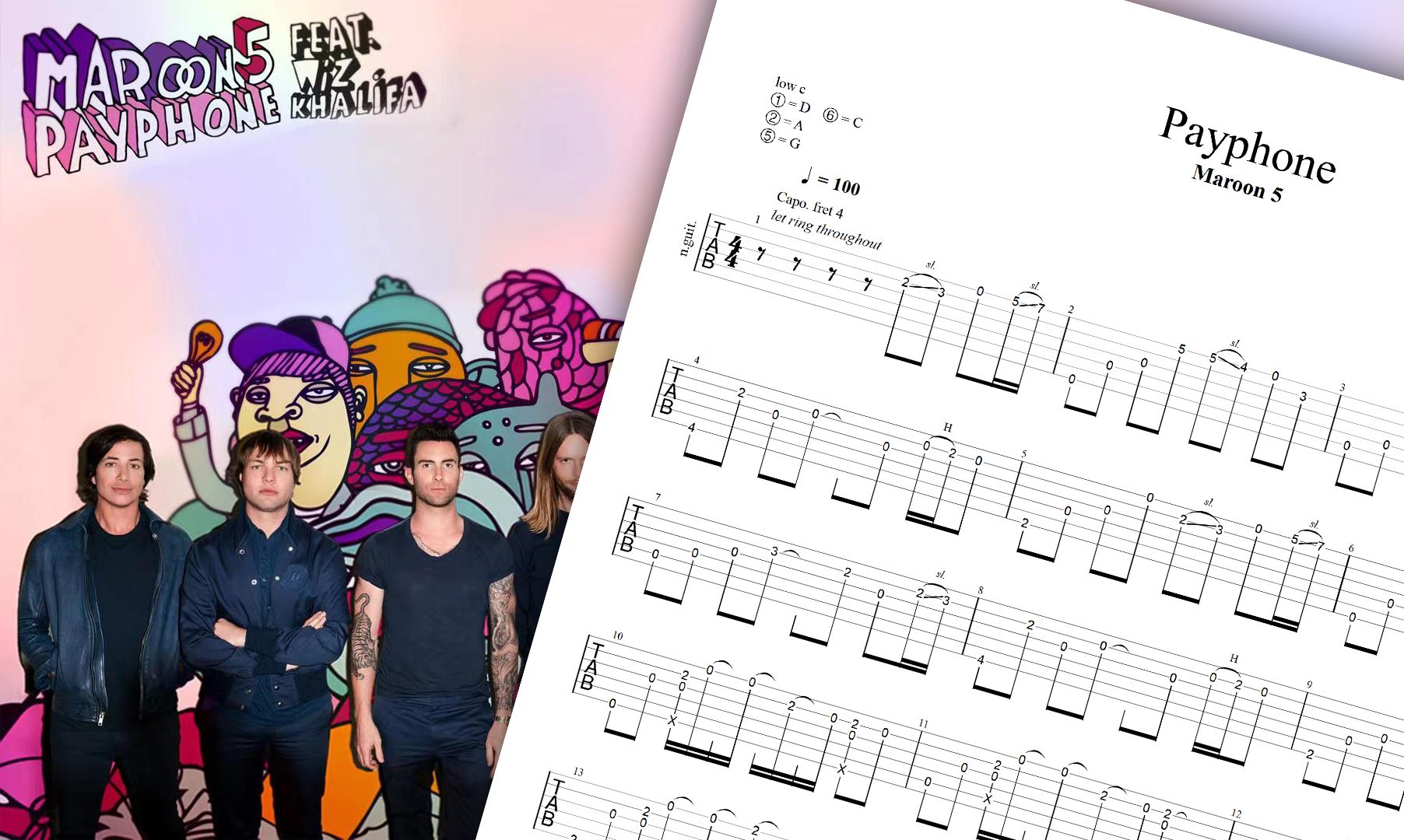 【吉他谱】payphone-maroon 5
