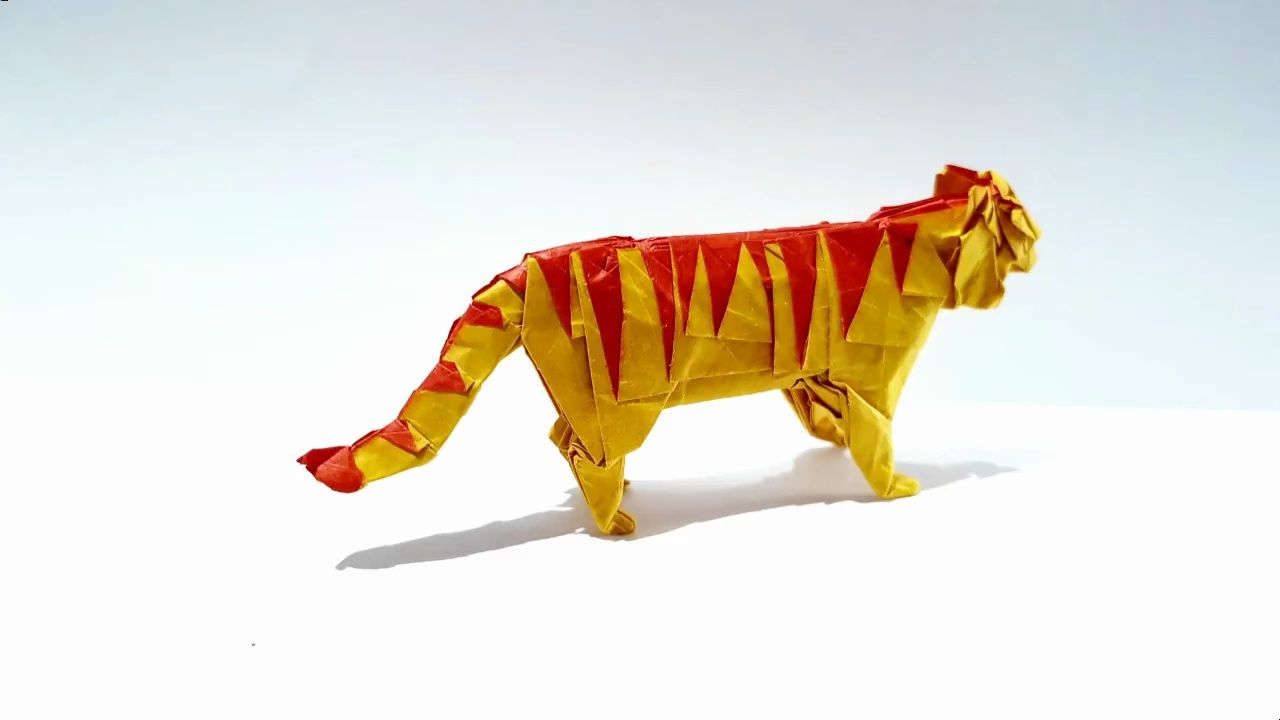 【ouwen tjen】老虎折纸教程origami tiger 