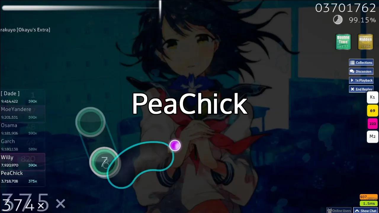 【1分钟osu传奇】PeaChick哔哩哔哩bilibili