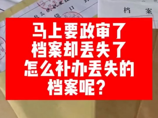 马上要政审了,档案却丢失,怎么补办呢?哔哩哔哩bilibili