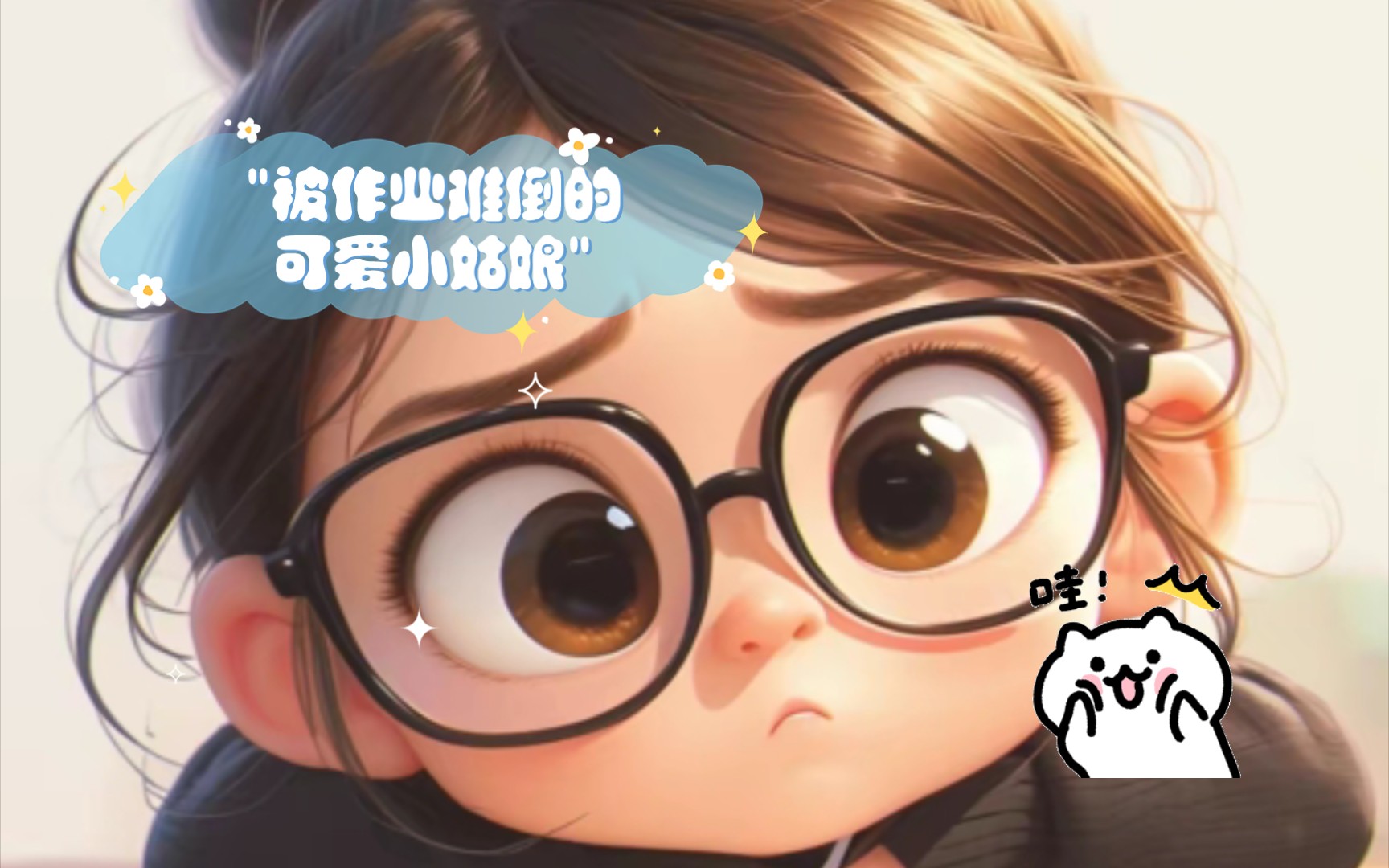 被作业难倒的可爱小姑娘