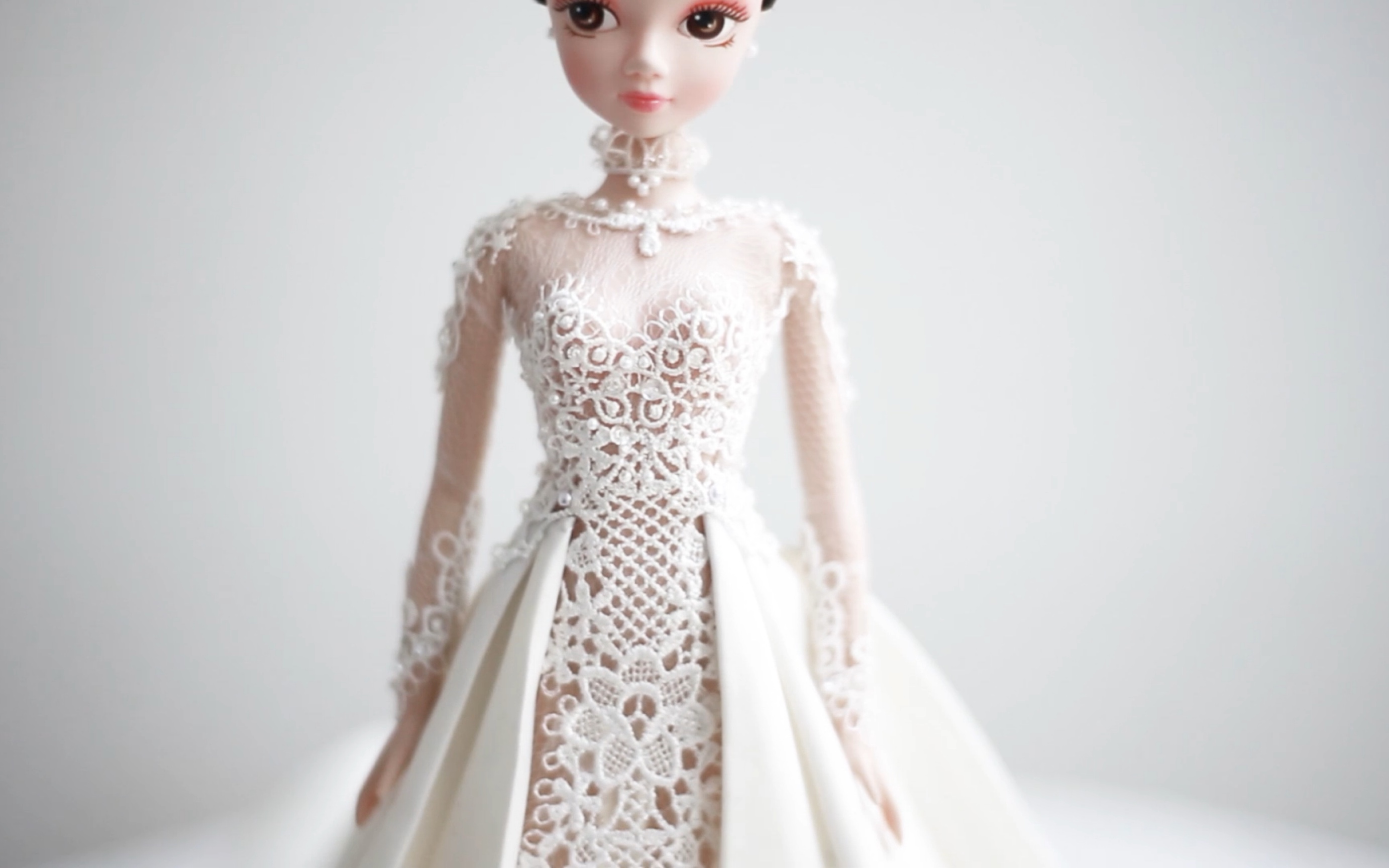 娃衣自制可儿娃娃的高定婚纱