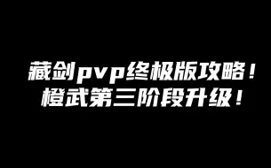 下载视频: 【剑网三无界】藏剑pvp终极版攻略以及橙武第三阶段升级